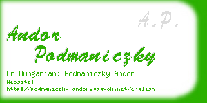 andor podmaniczky business card